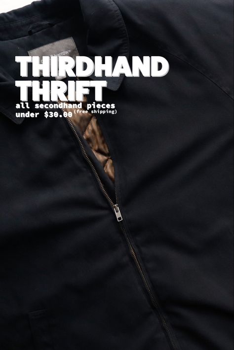 Shop Thrifted Jackets at our online thrift store, thirdhandthrift, today. Shop sustainably at a low price & Find a variety of jackets and hoodies in our secondhand shop! Follow our instagram @thirdhandthriftshop for sneak peaks. weekly drops and flash coupons weekly! #thriftstorefinds #thriftstoreshopping #aesthetic #onlineshop #onlineshoppingsite #affordablefashion Online Thrift Store Aesthetic, Aesthetic Thrift Store Names, Thrift Store Aesthetic, Japan Thrift Store, Thrift Stores In Nyc, Why Thrifting Is Good, Alt Thrift Haul, Store Aesthetic, Thrift Store Shopping