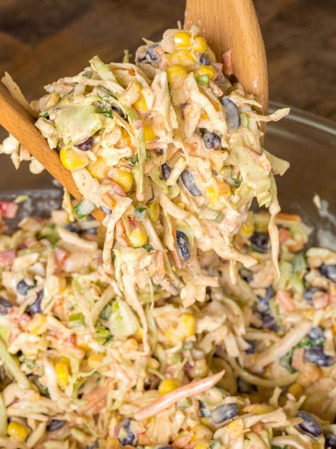 Mexican Cole Slaw Vertical 2 Corn Coleslaw, Keto Chocolate Chip Cookies, Mexican Corn, Slaw Recipes, Hash Browns, Side Recipes, Mexican Dishes, Coleslaw, Naan