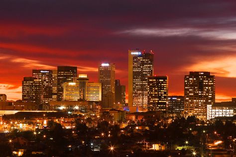 #downtownphoenix #phoenix #arizona #realestate #realtor #sunset #citylights Phoenix Az Aesthetic, Downtown Phoenix Arizona Aesthetic, Phoenix Downtown, Arizona Skyline, Phoenix Skyline, Phoenix Arizona Sunset, Downtown Phoenix Arizona, Vintage Phoenix Arizona, Phoenix Images