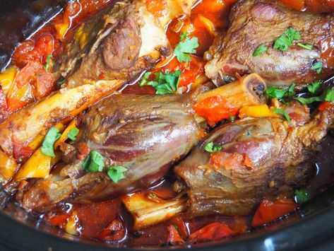 Slow Cooker Mexican Lamb Shanks | The Annoyed Thyroid Roasted Lamb Shanks, Slow Roasted Lamb, Lamb Shanks Slow Cooker, Mexican Slow Cooker, Low Iodine Diet, Slow Cooker Mexican, Lamb Shank Recipe, Thyroid Recipes, Slow Roast Lamb