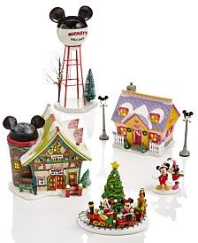 Department 56 Mickey's Christmas Village Collection Christmas House Decor, Disney Christmas Village, Shop Christmas Decorations, Disney Characters Christmas, Disney Merry Christmas, Village Street, Christmas Village Collections, Disney Christmas Decorations, Christmas Village Display