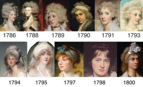 English women's hairstyles, 1786-1800 18th Century Wigs, Historical Makeup, English Women, Lady Susan, 18th Century Dress, Patterns Of Fashion, Becoming Jane, English Men, Green Gown