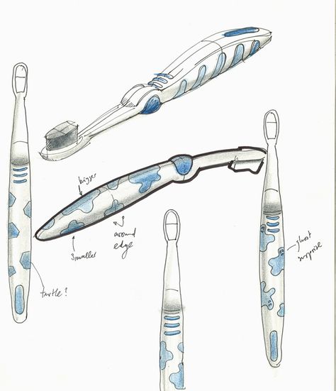 interview with thomas overthun, design director at IDEO Toothbrush Art, Toothbrush Design, Conceptual Drawing, Technical Illustration, Art Appliqué, Object Drawing, Industrial Design Sketch, Makeup Rooms, Pen Design