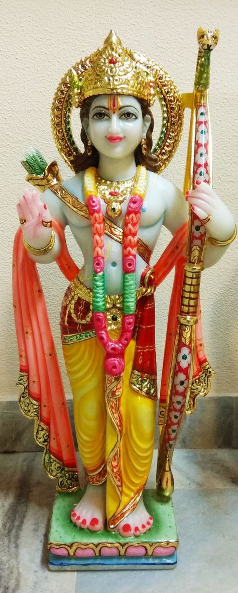 #Ram ji #statue in #white #marble with painting #kamleshpanchal #stonecarving Shree Ram Best Images, Ram Images, Shree Ram Photos, Shree Ram Images, Animals With Horns, Ram Hanuman, Bhagvan Wallpapers, Shree Shyam, Lord Ram