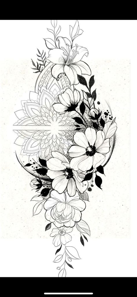 Hand Tattoo Butterfly, 55 Tattoo, Floral Mandala Tattoo, Mandala Tattoo Sleeve, Mandala Flower Tattoos, Floral Thigh Tattoos, Geometric Mandala Tattoo, Tattoo Butterfly, Tattoos For Women Half Sleeve