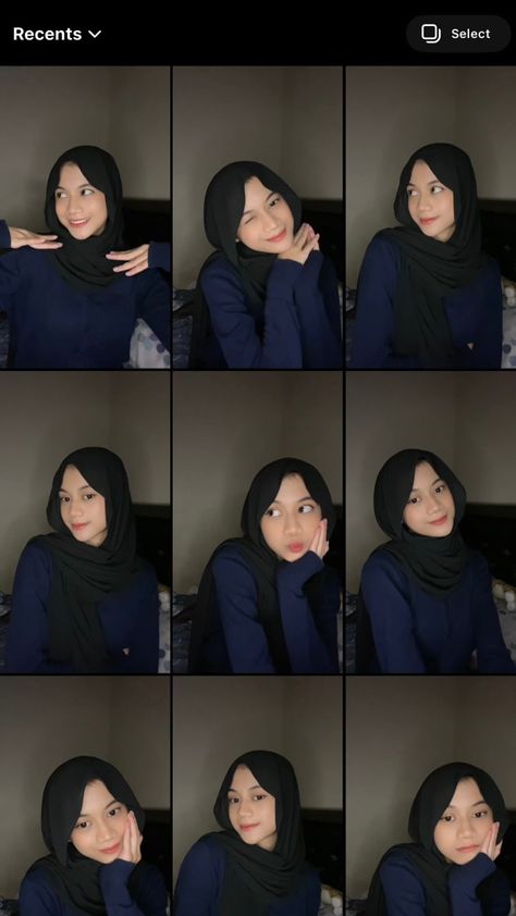 Pose Fotografi Hijab, Hijab Pose Idea, Pose Selfie Hijab, Ide Pose Foto Hijab, Selfie Ig Story Ideas, Instagram Profile Inspiration, Webcam Photo Ideas, Selfie Ideas Hijab, Ig Selfie Ideas