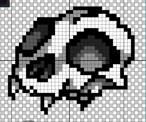 Cat Skull Pixel Art, Pixel Skull Art, Bone Pixel Art, Skull Perler Bead Patterns, Pixel Art Creepy, Emo Perler Beads, Bat Pixel Art, Emo Pixel Art, Grunge Pixel Art