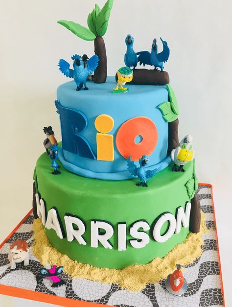 Rio Birthday Party, Rio Birthday Cake, Movie Birthday Cake, Rio Cake, Rio Birthday Parties, Rio Party, Rio Movie, Bird Birthday Parties, Movie Birthday Party