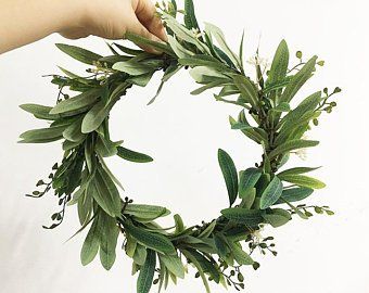 Olive leaf garland | Etsy Olive Leaf Crown, Olive Leaf Garland, Greek Leaf Crown, Greek Goddess Crown, Greek Headpiece, Olive Crown, Silk Flower Crown, Gold Leaf Crown, Flower Crown Bridesmaid