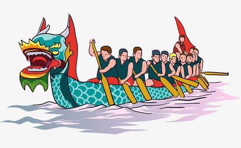 Boat Cartoon, Dragon Boating Racing, Cartoon Dragon, Ancient Animals, Dragon Boat Festival, Boat Art, Dragon Boat, Boat Race, Green Dragon