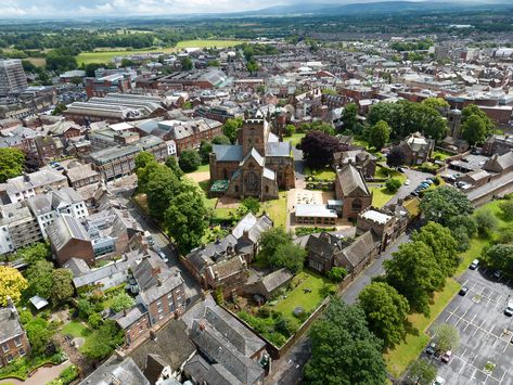 Carlisle Cathedral, Carlisle Cumbria, Aerial Images, Northern England, Cumbria, Carlisle, Aerial View, City Photo, Dolores Park