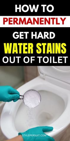 You clean your toilet regularly, and it still looks horrible because of hard water stains in the bowl. Water from many municipal systems and wells contains minerals like magnesium, calcium, and iron. If the mineral level is high, they can cling to surfaces as rusty or chalky white stains leaving a ring or streaks in the toilet bowl. Luckily, you can remove hard water stains with a bit of elbow grease, patience, and cleaning products you probably have on hand. Toilet Hard Water Stains, Cleaning Toilet Stains, Toilet Stains, Homemade Cleaning Supplies, Hard Water Stain Remover, Easy Cleaning Hacks, Diy Cleaning Solution, Homemade Cleaning Solutions, Diy Cleaning Hacks