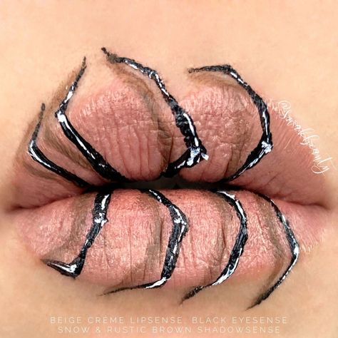 Spider Legs Makeup, Halloween Lip Art, Halloween Make Up Spiders, Spider Lips Makeup, Spider Make Up, Spider Makeup Looks, Spider Makeup Halloween, Spider Eye Makeup, Halloween Spider Costume