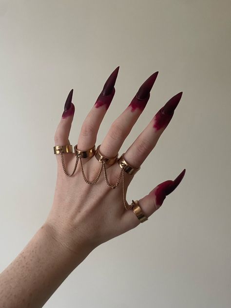 Bloody long claw-like nails Demon Costume, Nail Black, Ethereal Jewelry, My Tattoos, Black Hands, Dragon Claw, Your 20s, By Any Means Necessary, Imagine If