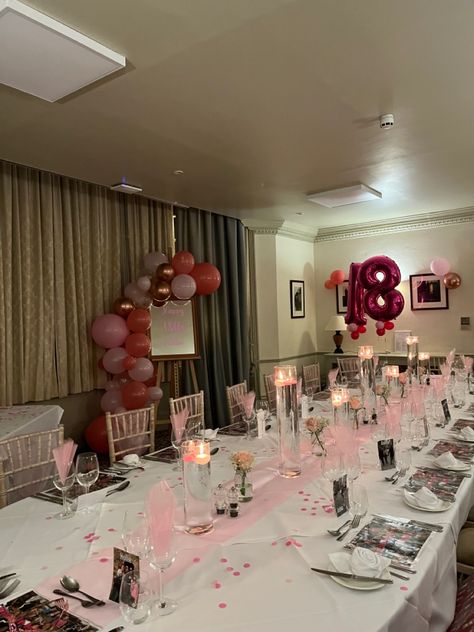 18th Birthday Party Ideas Pink And White, 18th Birthday Color Schemes, 18th Birthday Restaurant Ideas, Birthday Restaurant Decorations, 18birthday Party Ideas, 18th Birthday Party Ideas Decoration, Outfit 18th Birthday, Restaurants For Birthdays, Birthday Decorations At Home