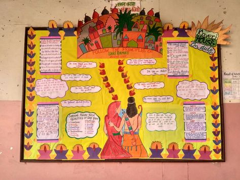 Diwali Bulletin Boards For School, Diwali Notice Board Decoration, Diwali Chart For School Board, Diwali Display Board Ideas, Diwali Board Decoration Ideas For School, Diwali Project For School, Diwali Board Decoration, Diwali Poster For School, Diwali Chart