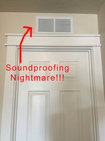 I built my home with special sound-proofing for my home office.  I put in sound board, insulation, two solid-core doors, acoustic foam, and thick carpet.  But there was one problem. All of it did practically nothing because I had a completely open vent above the door which let sound pass through easily. There are basically two ways to approach this ... Soundproof Basement Ceiling, Sound Proofing Door, Sound Proofing Ceiling, Sound Proofing A Room, Vent Covers Diy, Soundproof Office, Production Room, Designing A House, Apartment Downtown