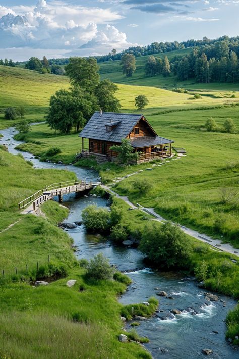 Storybook Cottage Wonder Fairytale Cabin, Fairy Tale Cabin, Cottage On A Hill, Cozy Cottage Exterior Fairy Tales, Tales From The Witches Cottage, Isolated Cottage, Fairy Tail House Cottages, Fairytale Cottage, Storybook Cottage