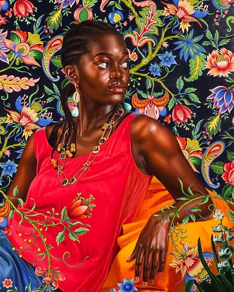 Widget Art, Blk Art, African Women Painting, Obama Portrait, Kehinde Wiley, Afrocentric Art, Black Art Painting, Feminine Art, Africa Art