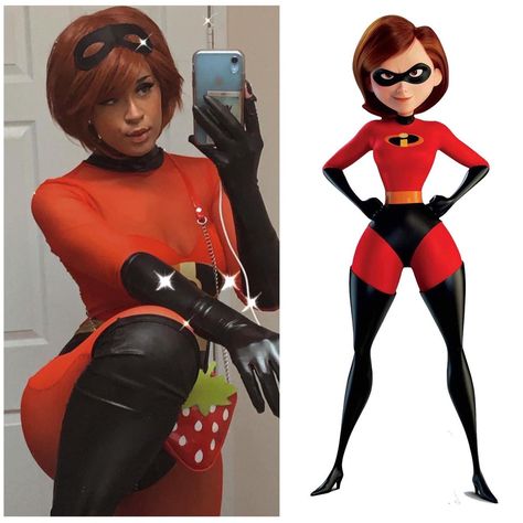 Varsenex as mrs incredible cosplay costume the incrediblea pixar Ms Incredible Costume, Mrs Bellum, Ms Bellum, Incredible Costume, Black Cosplayers, Mrs Incredible, Anime Dolls, General Hospital, Movie Characters