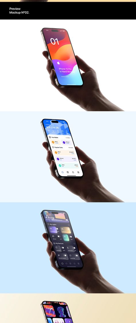 15 iPhone 15 Pro In Hand Mockups — Mockups on UI8 Iphone Mockup Psd, App Mockup, Ios Ui, Custom Background, Scene Background, Iphone Mockup, Iphone Screen, Design Image, Screen Design