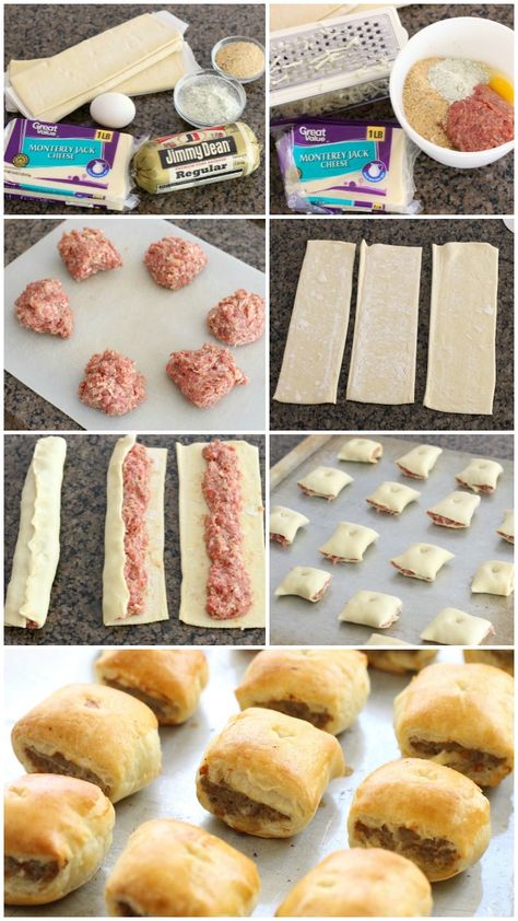 Sausage Puff Pastry, Sunday Funday Food, Meatball Bites, Meatballs Marinara, Happy Hour Appetizers, Healthy Appetizer Recipes, Best Appetizer Recipes, Homemade Sausage, Tailgate Food