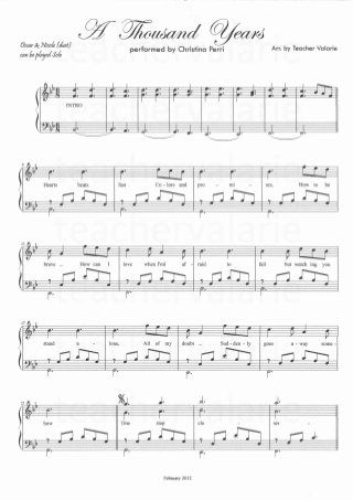 82768309 a thousand years christina perri piano sheet music score 131… A Thousand Years Piano Sheet Music, A Thousand Years Piano, Thousand Years Piano, Thousand Years Lyrics, Piano Music With Letters, Cello Sheet Music, Harps Music, Dimebag Darrell, Old Sheet Music