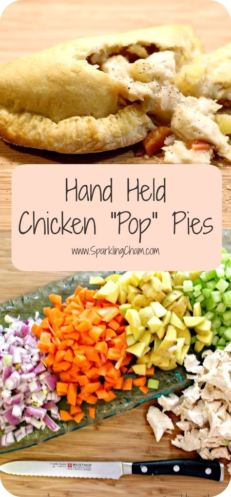 Chicken Pop Pie, Chicken Hand Pies, Crockpot Apple Crisp, Field Meals, Hand Held Food, Chicken Pop, Chicken Pot Pies, Hand Pie Recipes, I Have Changed