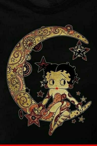 Tattoos Betty Boop, Betty Boop Posters, Betty Boop Tattoos, Betty Boop Art, Betty Boop, A Girl, The Moon, The Good, Moon