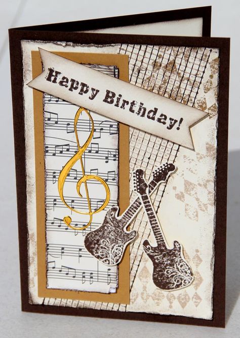 Male or Musicians Birthday Card Birthday Card For Musician, Musical Cards, 50th Birthday Cards, Bday Cards, Boy Cards, Masculine Birthday Cards, Birthday Cards For Men, Music Themed, Birthday Cards Diy