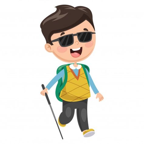 Illustration of disabled kid Premium Vec... | Premium Vector #Freepik #vector #people #children #computer #medical Disabled Children, Inclusive Education, Christmas Paintings On Canvas, Page Borders Design, School Labels, Cute Glasses, English Language Learning, Banner Printing, Christmas Paintings