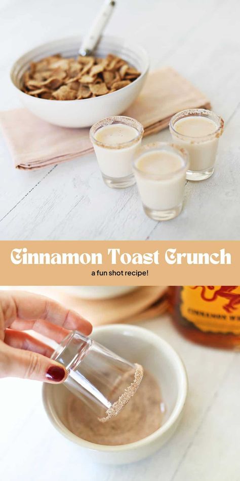 Cinnamon Toast Crunch Shot - A Beautiful Mess Cinnamon Toast Crunch Shot, Easy Shot Recipes, Cinnamon Toast Crunch, Cinnamon Toast, A Beautiful Mess, Shot Recipes, Mixed Drinks Recipes, Fun Shots, Beautiful Mess