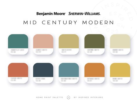 Color Palette Home Interior, Midcentury Modern Color Palette, Nursery Palette, Boho Palette, Mid Century Color Palette, Mid Century Modern Color Palette, Interior Color Palette, Timothy Green, Color Palette Home