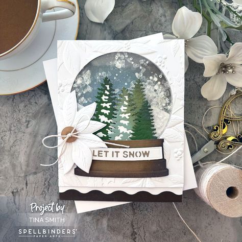 Get ready to shake up a winter wonderland with a wintery shaker card for today's Try It Out Tuesday! I am featuring a few items from the @teamspellbinders Simon's Snow Globes Collection. SNOW much fun! #Spellbinders #SpellbindersDies #ShakerCards #CardmakingIdeas #papercrafting #crafting #greetingcards #cards #papercrafts #cardmaking #WinterCards Snow Globes Collection, Snow Globe Cards, Snow Globe Collection, Shaker Cards Tutorial, Globe Collection, Snowman Snow Globe, Diy Snow Globe, Snow Much Fun, Mixed Media Scrapbooking