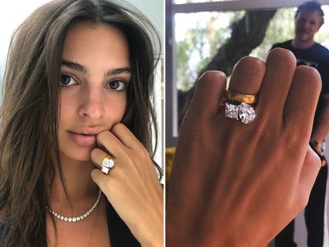 Emily Ratajkowski Wedding, Ruby Engagement Ring Vintage, Stacked Wedding Rings, Engagement Celebration, Celebrity Engagement Rings, Islamabad Pakistan, Buying An Engagement Ring, Ruby Engagement Ring, Emily Ratajkowski