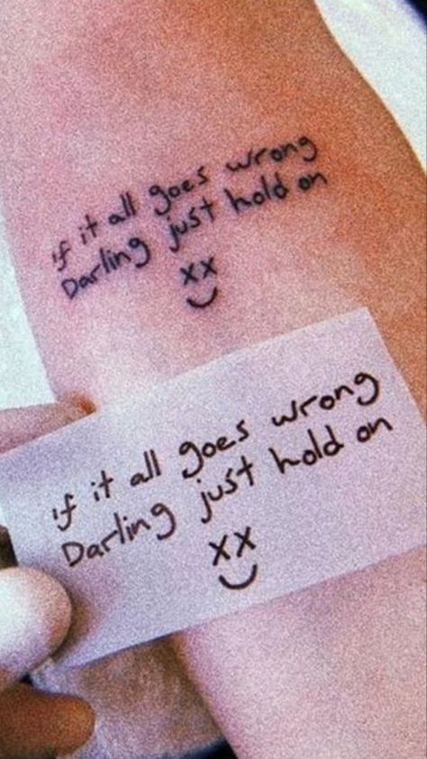 Louis Tomlinson Tattoos Ideas, Handwritten Tattoo, Louis Tomlinson Tattoos, One Direction Tattoos, Lyrics Tattoo, Harry Styles Tattoos, L Tattoo, Piece Of Paper, Discreet Tattoos