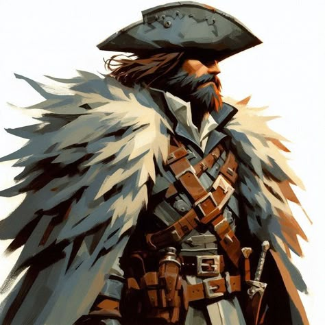 Bandit Captain Dnd, Navy Captain Character Design, Dnd Sailor Character Design, Pirate Fantasy Art, Dungeons And Dragons Books, Gradient Texture, Dungeons And Dragons Classes, Sea Of Thieves, Knight Armor