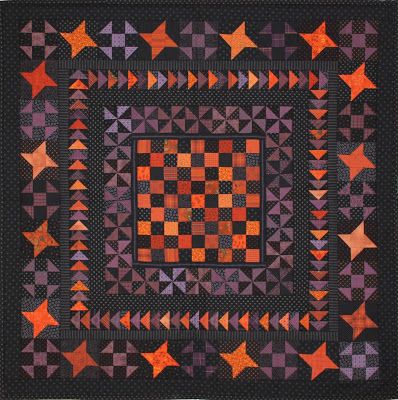 Jen Daly Quilts: Call Me Miss October Dark Quilt, Halloween Quilt Patterns, Quilt Borders, Sunflower Quilts, Shoo Fly, Medallion Quilt, Holiday Quilts, Fall Quilts, Halloween Quilts