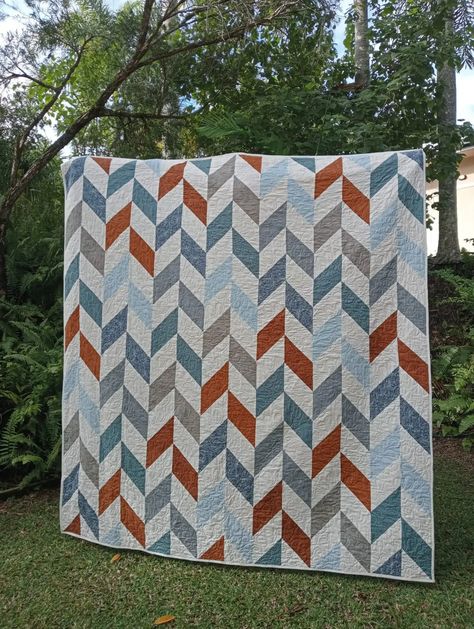 A Herringbone Wedding Quilt Herringbone Quilt Pattern Free, Herringbone Quilt Pattern, Quilt Pattern Free, Herringbone Quilt, Herringbone Throw, Fat Quarter Quilt, Wedding Quilt, Queen Quilt, Jelly Roll