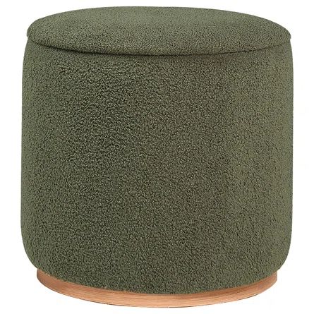 Ebern Designs Dmitriy Upholstered Ottoman | Wayfair Green Round Ottoman, Nursery Poufs & Ottomans, Moody Lounge, Nursery Ottoman, Shanty Chic, Leather Poof, Ottoman Green, Ottoman Seat, Boston House