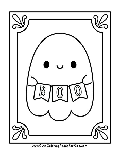 7 Ghost Coloring Pages (Free Printable PDFs) - Cute Coloring Pages For Kids Halloween Preschool Coloring Pages, Halloween Ghost Coloring Pages, Toddler Halloween Coloring Pages, Fall Coloring Pages Preschool, Cute Ghost Coloring Pages, Simple Halloween Coloring Pages, October Coloring Pages Free Printable, Easy Fall Coloring Pages, Halloween Coloring Pages Free Printable