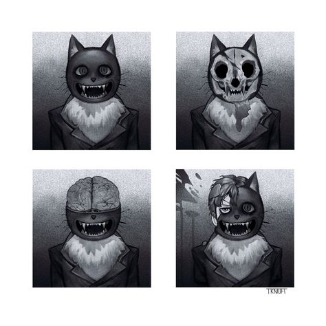 Art by @HansTrmoft, fear and hunger, fan art Zacharie Off, Fear And Hunger, Pocket Cat, Hungry Hippos, F H, Indie Horror, Love Gif, Horror Game, Horror Art