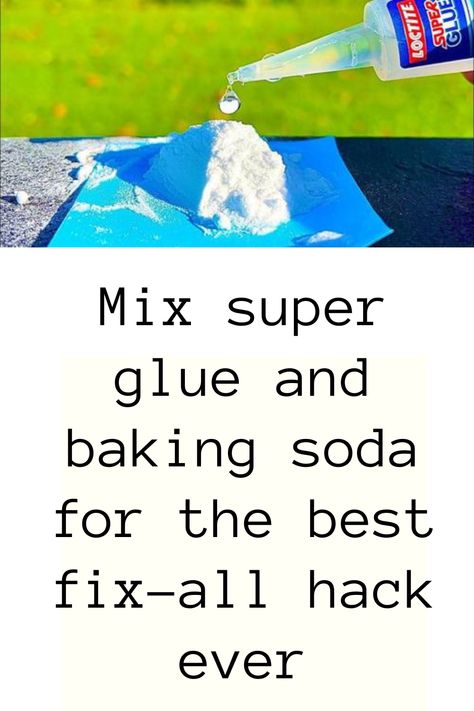 Mix super glue and baking soda for the best fix-all hack ever #Mix #super #glue #and #baking #soda #for #best #fix #all #hack #ever Super Glue And Baking Soda, Baking Soda Health, Diy Glue, Cleaning Your Ears, Baby Sleep Schedule, Baking Soda Uses, Best Detox, Super Glue, Beauty Routines