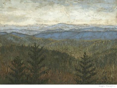 'Blue Ridge View I' Art Print - Megan Meagher | Art.com Pine Tree Painting, Contemporary Landscape Painting, Bare Tree, Abstract Canvas Painting, Blue Ridge Mountains, Contemporary Landscape, Fine Arts Posters, Blue Ridge, Great Big Canvas