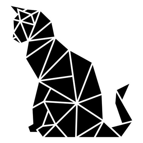 Sitting profile polygonal cut out cat PNG Design Cat Simple, Polygon Design, Cat Profile, Geometric Cat, Polygon Art, Cat Png, Cat Vector, Cat Logo, Simple Tshirt