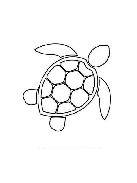 Bikinis Box Painting Turtle, Easy To Draw Ocean Animals, Summer Outline Drawings, Marine Biology Drawings Easy, Ocean Animal Drawings Easy, Easy Bikinis Box Painting, Beach Theme Drawings, Sea Life Drawings Easy, How To Draw A Sea Turtle