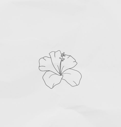 Beachy Flower Tattoos, You Are Art Tattoo, Island Flower Tattoo, Fine Line Hibiscus Tattoo, Hibiscus Tattoo Design, Music Heart Tattoo, August Tattoo, Hibiscus Drawing, Tropical Flower Tattoos