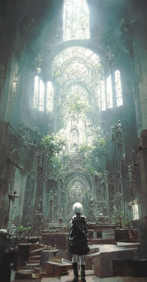 Nier Automata Scenery, Nier Replicant Wallpaper, Nier Automata Aesthetic, Nier Aesthetic, Nier Automata Concept Art, Nier Automata, Fantasy Art Landscapes, Fantasy Concept Art, 판타지 아트