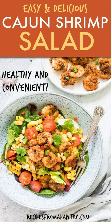 This colourful Cajun Shrimp Salad Recipe is packed with bold zesty flavour! Featuring crisp veggies, tasty grilled corn and delectable Cajun spiced shrimp. Just the thing for serving at your Mardi Gras celebration. This delicious shrimp salad recipe is a healthy way to enjoy a taste of the Louisiana bayou. Click through to get this awesome recipe!! #shrimpsalad #easyshrimprecipes #cajunshrimp #cajunshrimpsalad #salad #easyshrimprecipes #lowcarbrecipes #wwrecipes #mardigras #shrimp #seafood Shrimp Salad Healthy, Spiced Shrimp, Shrimp Salad Recipe, Cajun Shrimp Recipes, Shrimp Salad Recipes, Louisiana Bayou, Easy Seafood, Easy Chicken Dinner Recipes, Lobster Recipes