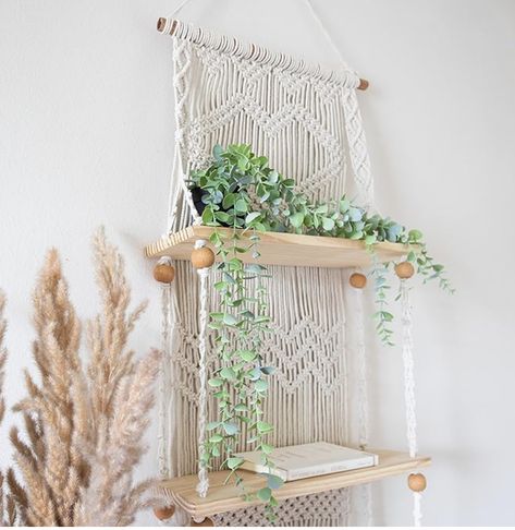 BE BOHO FREE and embrace the laid back, casual chic lifestyle of modern rustic living. Snug Life’s 3-tier macrame wall hanging shelf can elevate any room its hung in
EASY TO HANG indoors or out. Perfect decor piece for the home or apartment. Use our boho shelves in the bedroom, bathroom or dining room, or as wall hanging shelves for plants on the porch
SO MANY USES, so versatile. Boho Shelves, Macrame Wall Hanging Shelf, Macrame Hanging Shelf, Wall Shelf Display, Botanical Display, Wall Hanging Shelf, Indoor Plant Wall, Macrame Shelf, Wall Plant Hanger